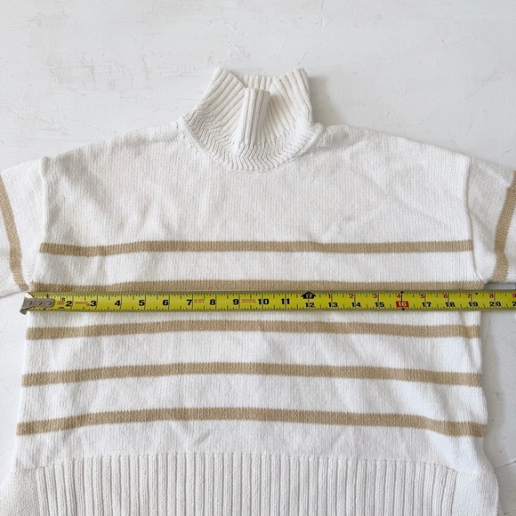 Veronica Beard Lancetti Turtleneck Striped Sweater Tan White size S - Picture 10 of 10